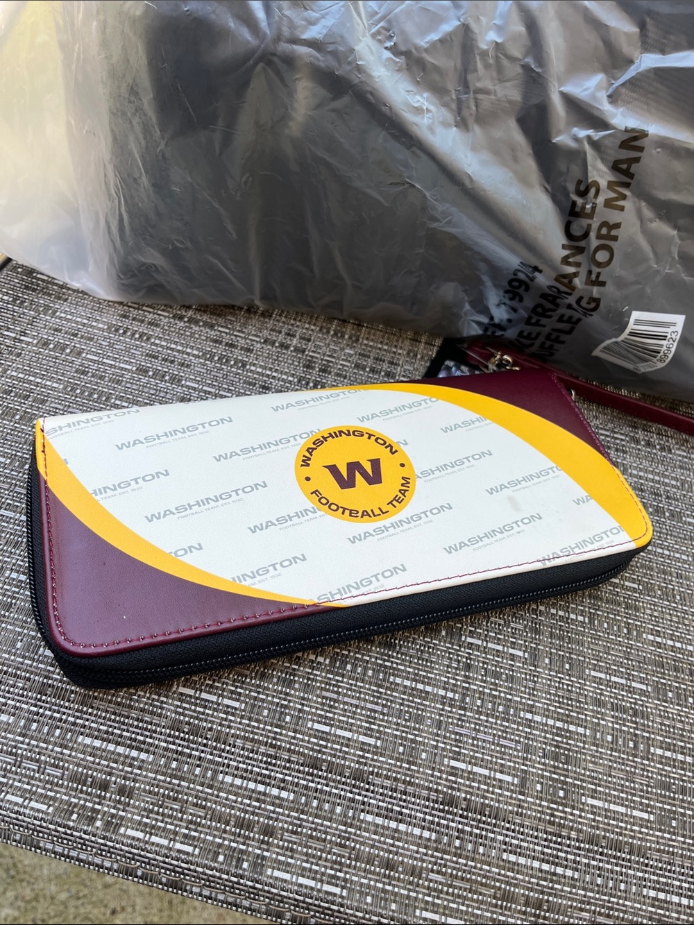 Maroon & Yellow Zip Wallet